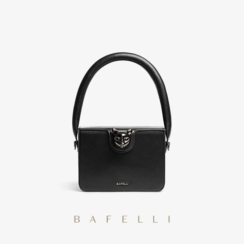 BAFELLI 2026 BAGS FOR WOMEN'S HANDBAG FASHION TREND BOXY LUXURY DESIGNER BRAND GENUINE LEATHER ORIGINAL FLAP PURSE EVENING CAT