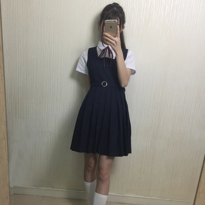 Japanese student JK uniform Cape skirt white blouse sailor's vest dress class uniform school uniform suit