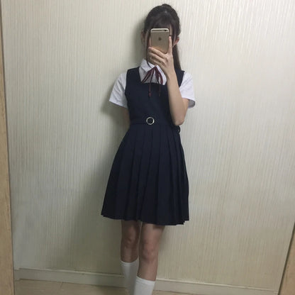 Japanese student JK uniform Cape skirt white blouse sailor's vest dress class uniform school uniform suit