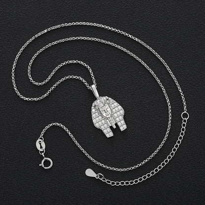 Hip Hop Ancient Egyptian Moissanite Pendant Necklace Chain Punk King Tutan Pharaoh Men's Hip Hop Bling Necklaces Rock Party Gift