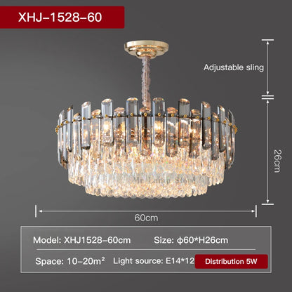 Ceiling Lamp For Living Room  Round Crystal Kitchen Lamp Simple Modern Atmosphere Bedroom Dining Room Lamp Light Pandant lights