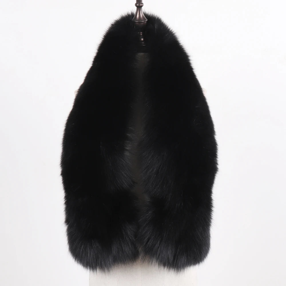 New Winter Lady Natural Luxury Real Fox Fur Scarf Shawl Full Pelt Warm Soft 100% Genuine Fox Fur Scarves Women Real Fur Muffler