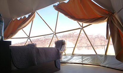 Hot Selling 6 People Living Glamping Resort Round House Igloo Prefab Dome Tents With Bathroom Cabin Factory Price