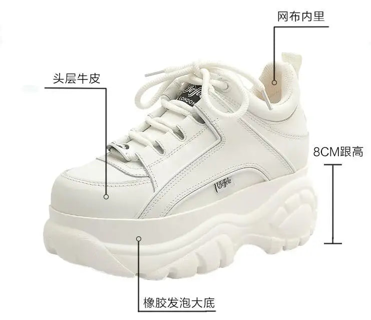 Top Quality Genuine Leather Shoes Platform London Women Casual Sneakers Imitacion Brand Luxury Dad Shoes ST487 ST488
