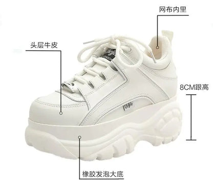 Top Quality Genuine Leather Shoes Platform London Women Casual Sneakers Imitacion Brand Luxury Dad Shoes ST487 ST488