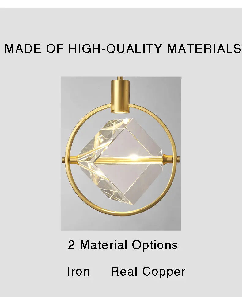 Crystal Led Pendant Lights Kitchen Fixture Suspension Bedside Hanging Lamp Nordic Loft Living Room Dining Room Indoor Home Decor