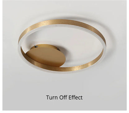 Nordic Creative Round Circle Chandeliers For Bedroom Living Room Restaurant Lighting Golden Coffee Lustre Ring Ceiling Lights