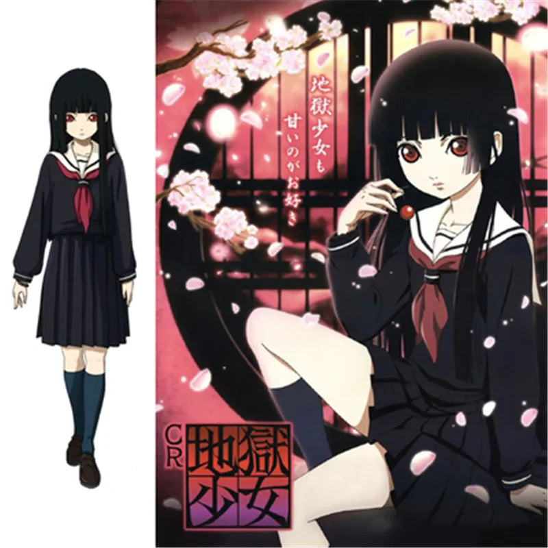 Japanese sailor suit Anime costume Girls High school student uniform ,Long-sleeve JK uniform sexy clothing navy color