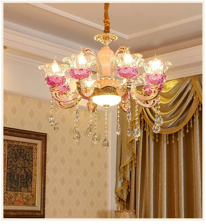 Luxury Living Room Chandelier Crystals Glass Hall Main Pendant Lamps Restaurant Bedroom French Creative Hanging Light Luminaire