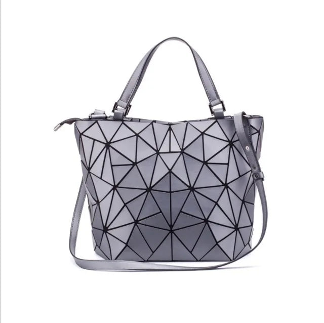 Ladies Luminous Bag Geometric Bags for Women 2024 Quilted Shoulder Bags Laser Plain Folding Female Handbags Bolsa Feminina