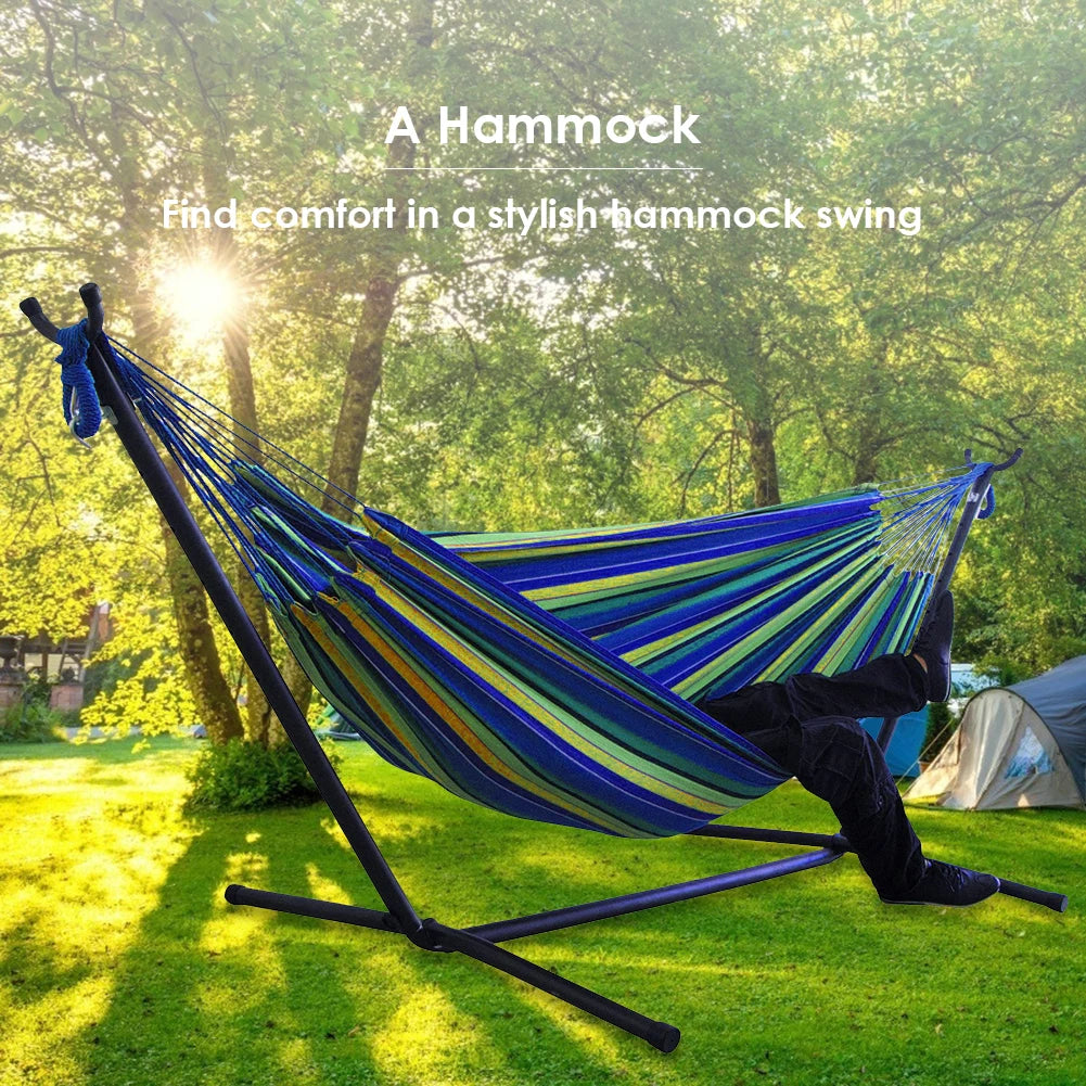 Outdoor Convenient Portable Canvas Hammock No Stand Multi-functional Practical Camping Sleep Swing Hanging Bed Garden Furniture