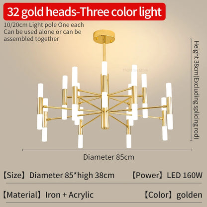 Lights For Living Room Dining Room Nordic Pendant Light Modern Ceiling Chandeliers Bedroom Decoration Lamp Gloden Light Fixrurn