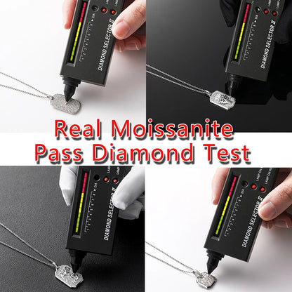 Moissanite Silver Necklace Tag Series Pendant For Women Men 925 Sterling Silver Hip Hop Fine Jewelry Iced Out Pendant New 2022