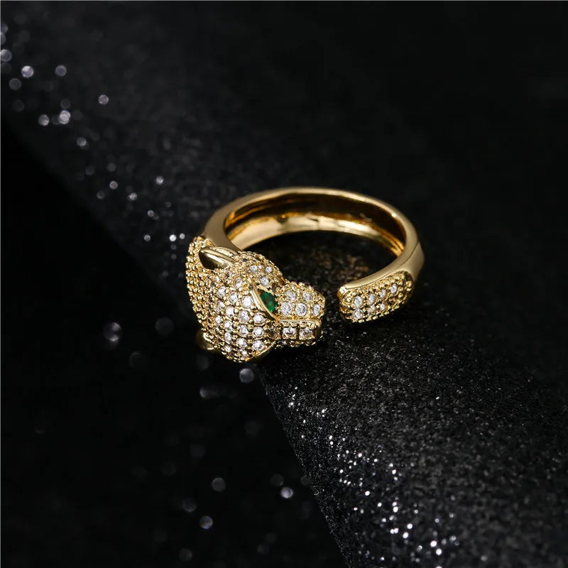 Fashion Full CZ Inlaid Animal Ring Opening Personality Unisex Ring Party Jewelry Gift Dropshipping