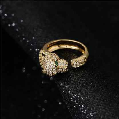 Fashion Full CZ Inlaid Animal Ring Opening Personality Unisex Ring Party Jewelry Gift Dropshipping