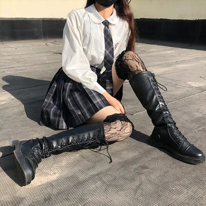 Japan Preppy Style Women's Navy Blue Coat Set Kawaii High School Class Girl Student Uniform Cute JK Blazer Clothing for Autumn