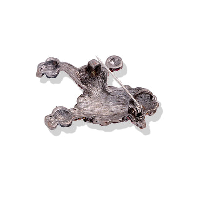Wuli&baby Sparkling Rhinestone Poodle Dog Brooches Women 2-color Animal Party Casual Brooch Pins Gifts
