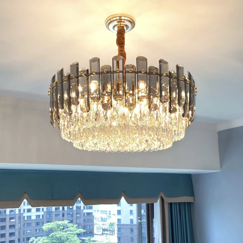 Ceiling Lamp For Living Room  Round Crystal Kitchen Lamp Simple Modern Atmosphere Bedroom Dining Room Lamp Light Pandant lights