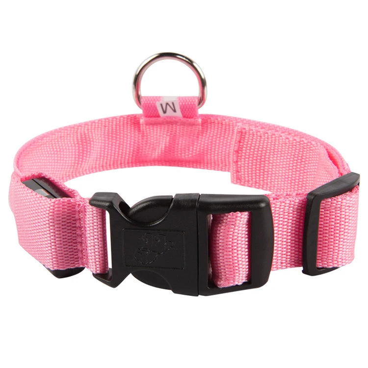 USB Rechargeable Pet Dog LED Glowing Collar Luminous Flashing Necklace Outdoor Walking Night Safety Supplies