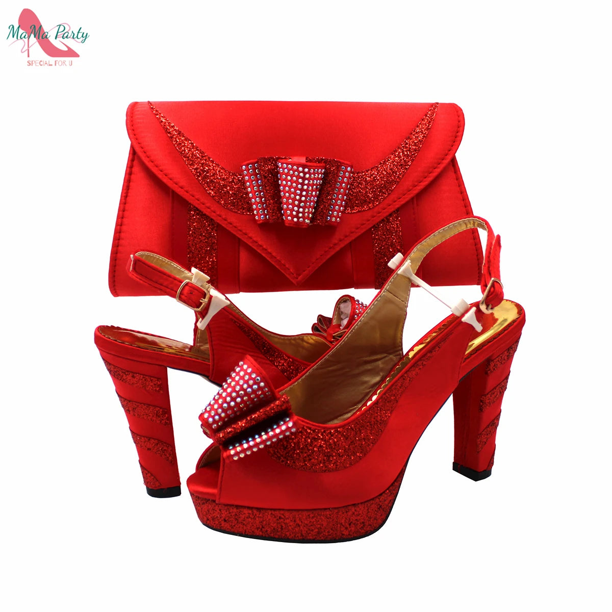 2024 High Quality Fashion Nigerian Women Shoes Matching Bag Set in Royal Blue Color Specials Design with Appliques for Party