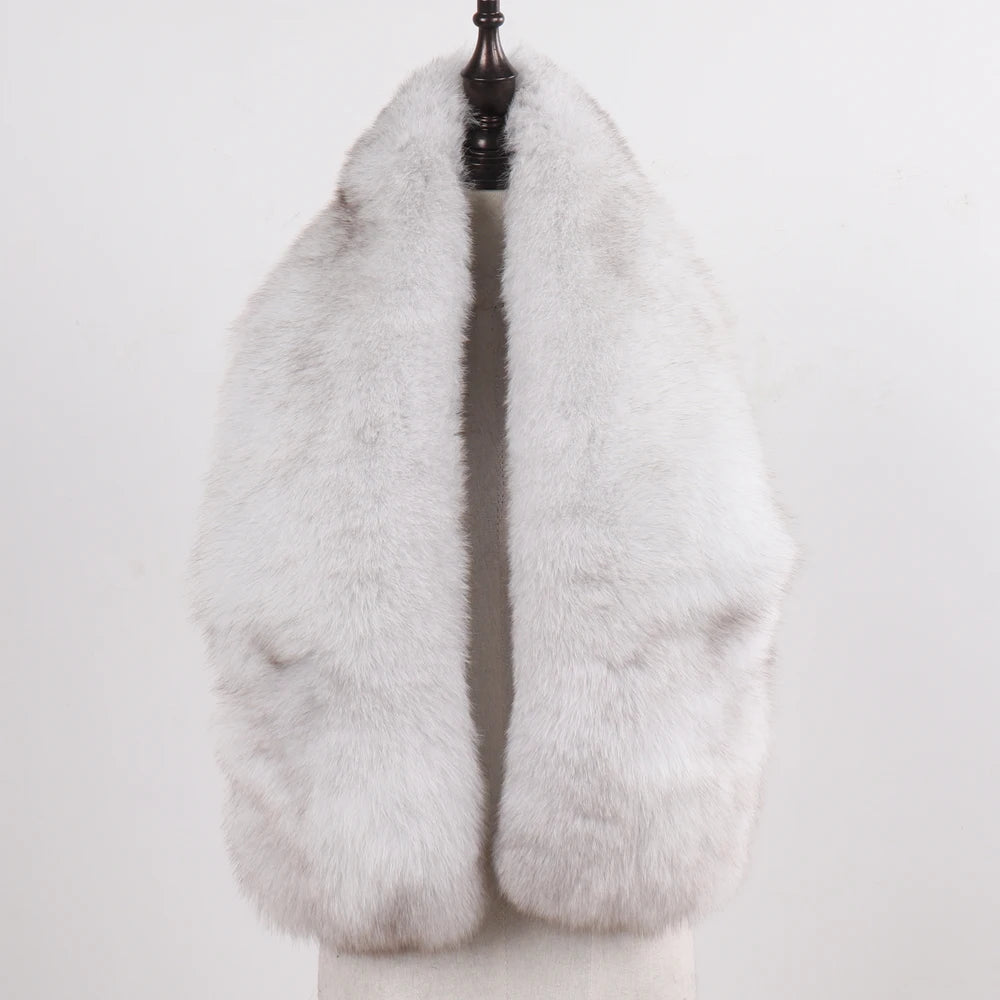 New Winter Lady Natural Luxury Real Fox Fur Scarf Shawl Full Pelt Warm Soft 100% Genuine Fox Fur Scarves Women Real Fur Muffler