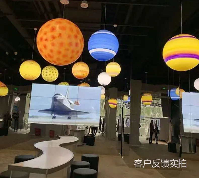 Planet Pendant Lights Sun Earth Moon Novelty Creative Atmosphere Light  Hanging Lamp Bedroom Home Decoration Hallway Luminaire