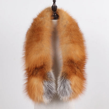New Winter Lady Natural Luxury Real Fox Fur Scarf Shawl Full Pelt Warm Soft 100% Genuine Fox Fur Scarves Women Real Fur Muffler