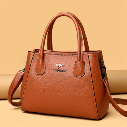 2 Layers Leather Luxury Handbags Women Bags Designer Handbags High Quality Small Casual Tote Bags For Women Shoulder Bag Winter