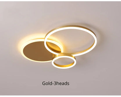Modern Round Design Ceiling Lights For Living Room Bedroom Gold White Coffee Painted  Circle Rings Lighting Fixtures Luminaire