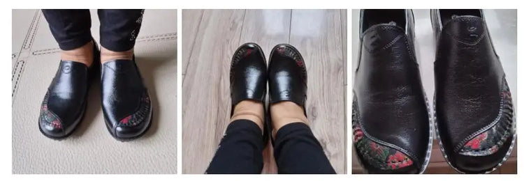 Genuine Leather Ballet Flats Shoes Women Vintage Luxury High Quality Loafers Women's Moccasins Casual Elegant Ladies Wide Shoes