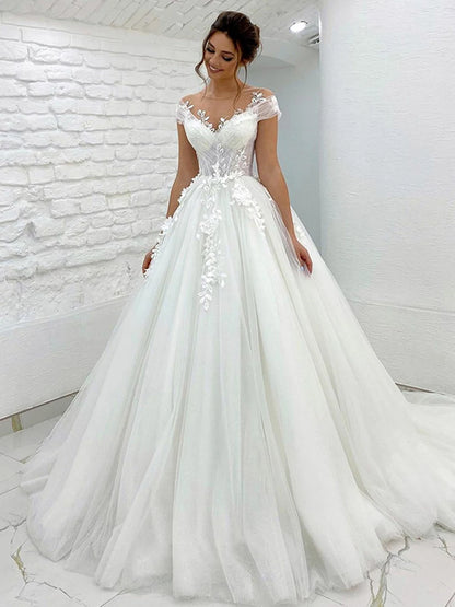 LORIE Princess Wedding Dress off The Shoulder 3D Lace Appliques Boho Bride Dresses Vestido De Novia Customized Ball Gowns 2022