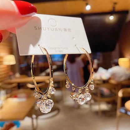 2023 New French Fashion Earring Temperament Luxury Top Quality Zircon Earrings 2021 Trend Personalized Luxury Jewelry Pendant