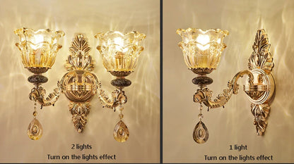 French Luxury Crystals Chandelier Living Room Bedroom Lamps Atmosphere Minimalist Ceramic Bedroom Crystal Lamp Villa Light Stair