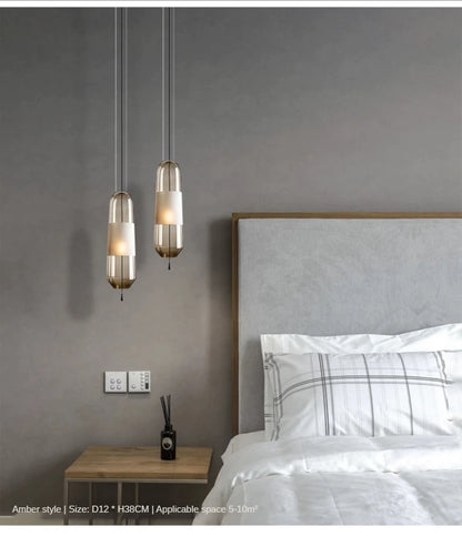 Restaurant Chandelier Lights Bedroom Bedside Living Dining Room Pendant Lamps Glass Decoration Nordic Hanging Kitchen Lighting