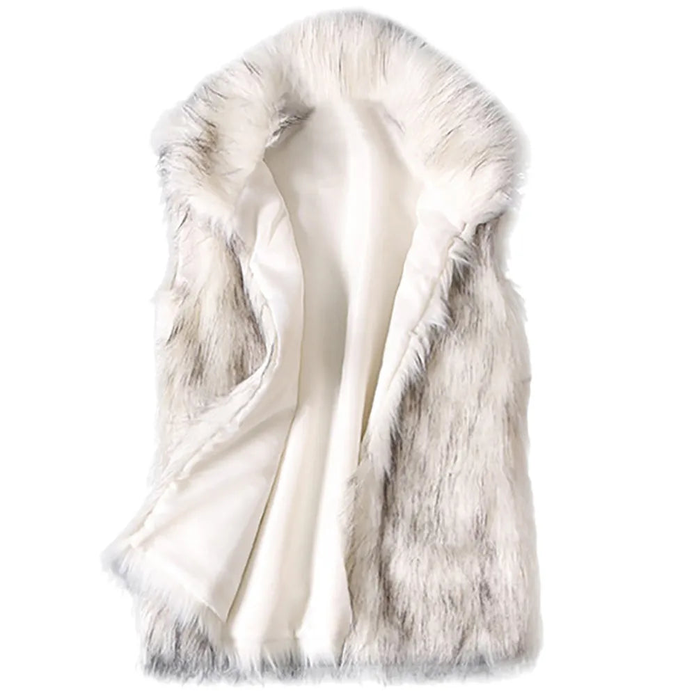 Faux Fur Vest Women Plus Size Furry Short Faux Fur Vests Coat Fur Gilet Fourrure Autumn Winter Overcoat Куртка Зимняя Женская