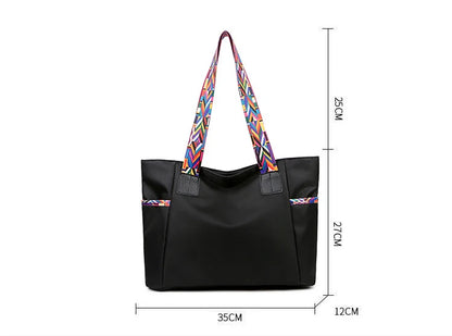 aliwood New Large Capacity Nylon Women Shoulder Bags Simple Colorful Shoulder Strap Waterproof Casual Tote Shopping Bag Handbags