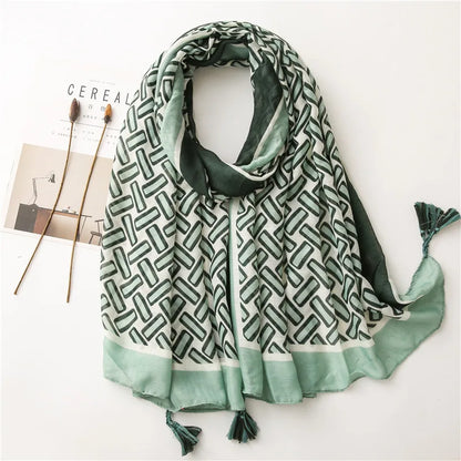 2020 New Fashion Print Summer Women cotton Scarf Polka Dot Beach Hijab Shawls and Wraps Female Foulard Echarpe Designer Bandana