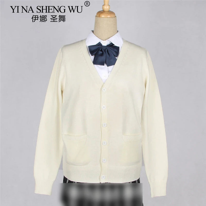 School JK Uniform Sweater Coat Anime Cosplay Costumes Cardigan Outerwear Sweater 16 Colour Long Sleeve Knitting Coat For Girls