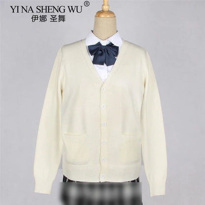 School JK Uniform Sweater Coat Anime Cosplay Costumes Cardigan Outerwear Sweater 16 Colour Long Sleeve Knitting Coat For Girls