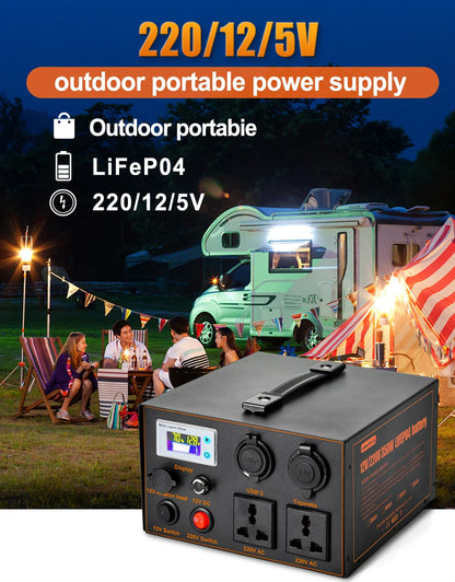 12v50AH Lifepo4 battery Portable power station 60AH Lithium Inverter 220V 500W For Outdoor Camping available mobile 30AH 25AH