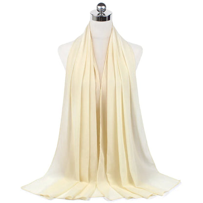 Muslim Chiffon Hijab Scarf Women Long Solid Color Head Wrap For Women Hijabs Scarves Ladies Muslim Veil Jersey Hijabs