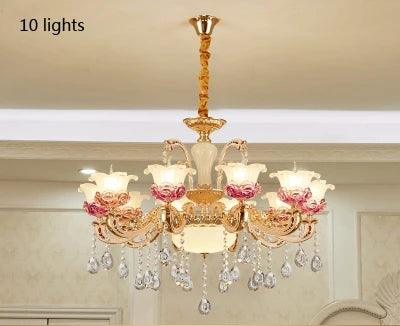 Luxury Living Room Chandelier Crystals Glass Hall Main Pendant Lamps Restaurant Bedroom French Creative Hanging Light Luminaire