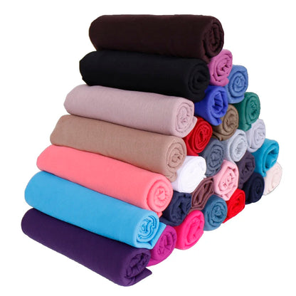 Hot Muslim Fashion Woman Soft Hijabs Scarf Shawl Plain Cotton Jersey Scarves Turban Women Long Shawls Head Wrap Headband Abaya