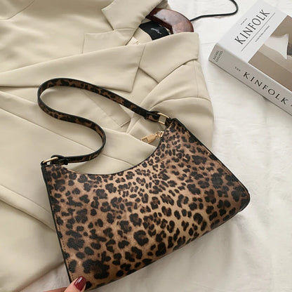 Gusure Fashion Leopard Pattern Shoulder Women Bag Hand Bag Personality Wild Pu Leather Designer Purses and Handbags