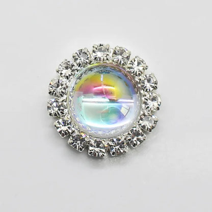 NEW Style 10pcs 15mm Glossy beads Round Diy jewelry Accessories Rhinestone Plate Wedding Invitation Clothing Accessories