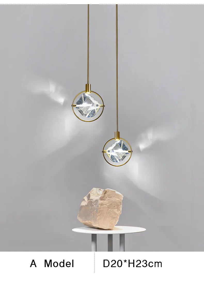 Crystal Led Pendant Lights Kitchen Fixture Suspension Bedside Hanging Lamp Nordic Loft Living Room Dining Room Indoor Home Decor