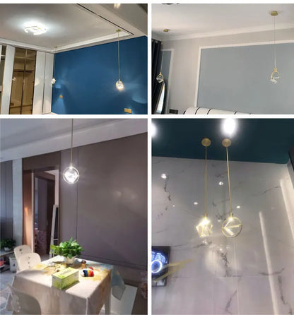 Crystal Led Pendant Lights Kitchen Fixture Suspension Bedside Hanging Lamp Nordic Loft Living Room Dining Room Indoor Home Decor
