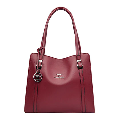Genuine Soft Pu Leather Handbags for Women Vintage Shoulder Tote Bag Luxury Designer Ladies Large Capacity Purse Bags Sac A Main