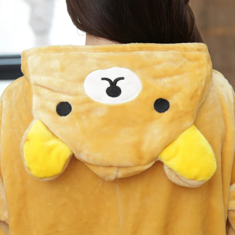 Adults and Children's Kigurumi Animal Onesies Unicorn Bear Pajamas Cartoon Frog Panda Women Men Warm Flannel Hooded Sleepwear