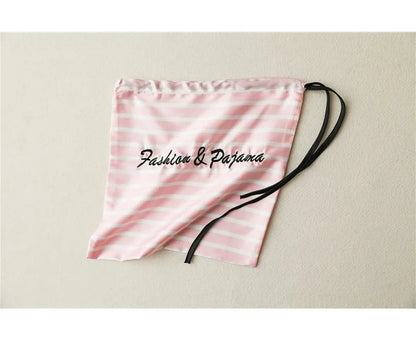 Women's Plus Size 7 Piece Soft Smooth Rayon Pajama Set, V-Neck Loungewear, Pink Striped Sleepwear